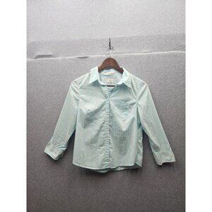American Eagle Outfitters Womens Button-Up Shirt Size 8 Light Blue & Pink Stripe